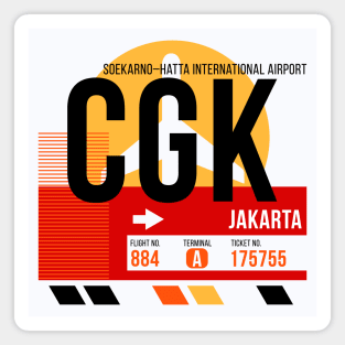 Jakarta (CGK) Airport // Sunset Baggage Tag Magnet